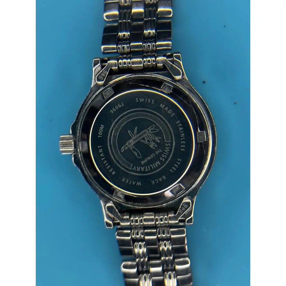 Swiss Military Vintage 90’s Pink Cross Ladies Stainless Steel 2 Tone Day Date - Picture 2 of 7